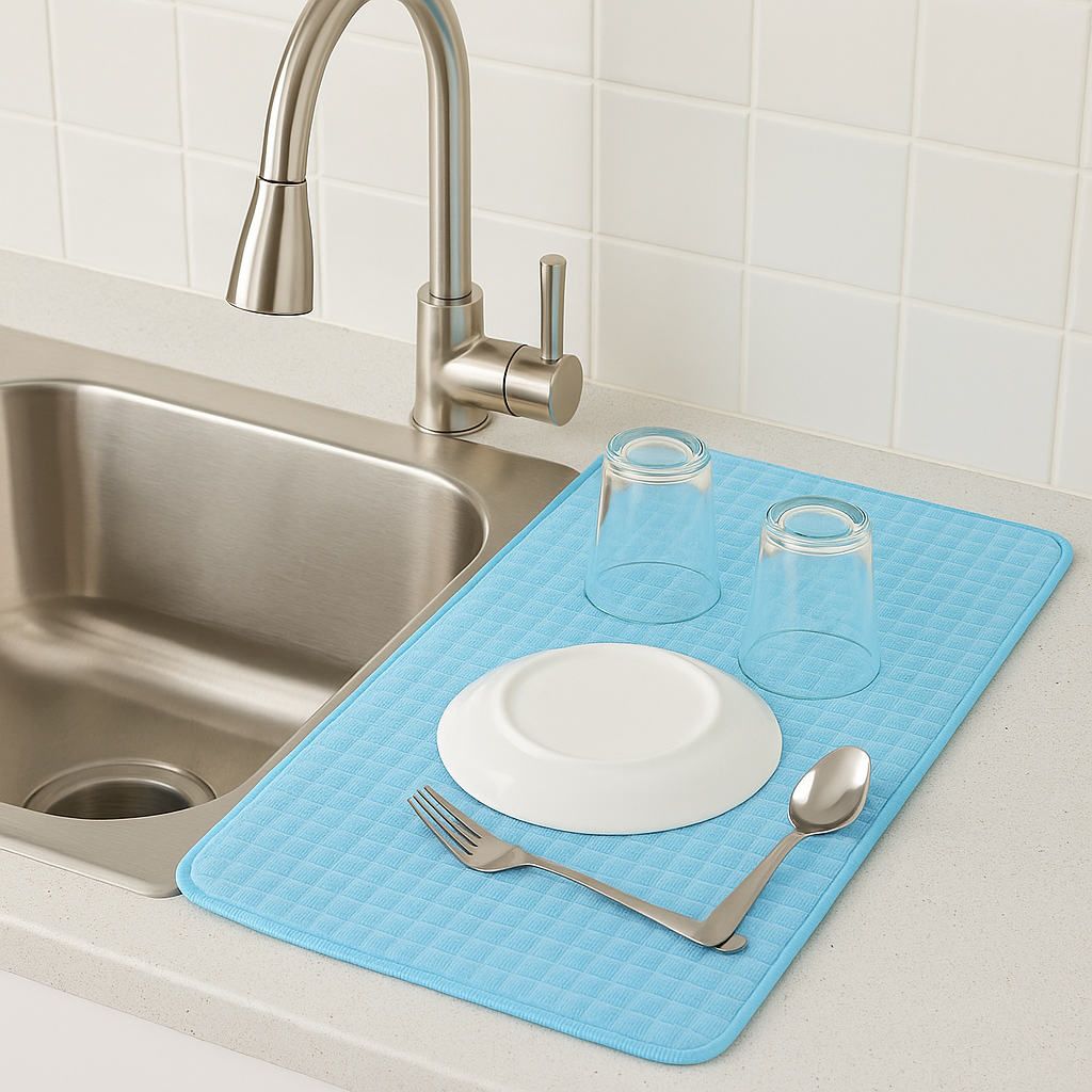 Tapete Escurridor de Microfibra para Platos 15" x 20" | Lavable - Image 2