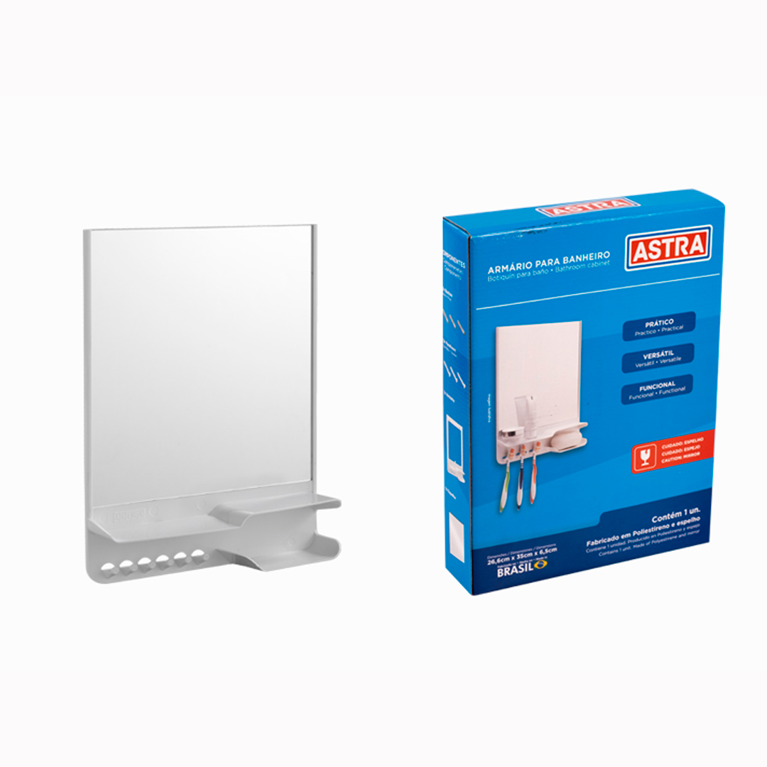 Gabinete Plástico con Espejo 26.6x35x6.5 cm | Color Blanco - Image 3