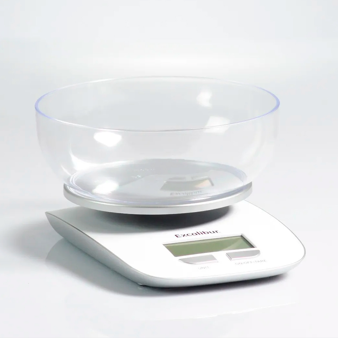 Balanza Digital de Cocina EXCALIBUR con Bandeja | Medición en Gramos