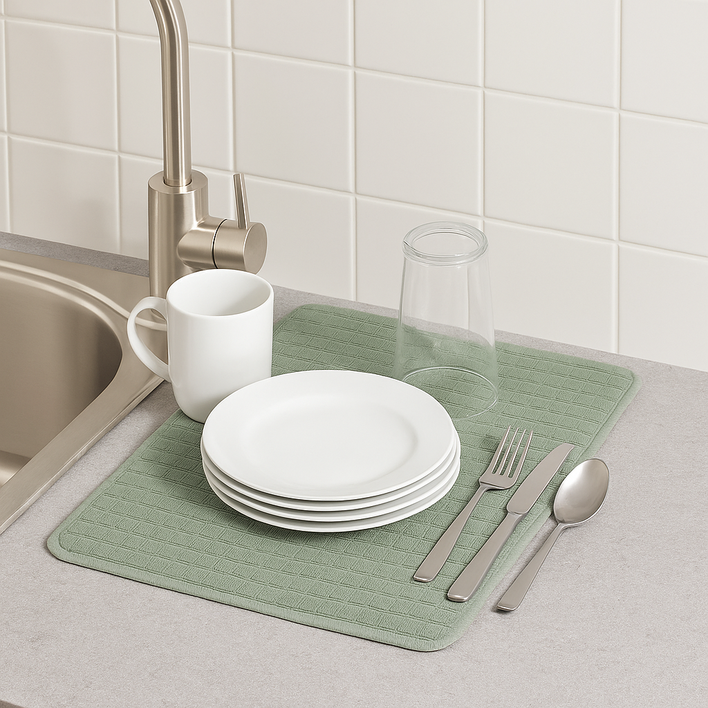 Tapete Escurridor de Microfibra para Platos 15” x 20” | Lavable - Image 2