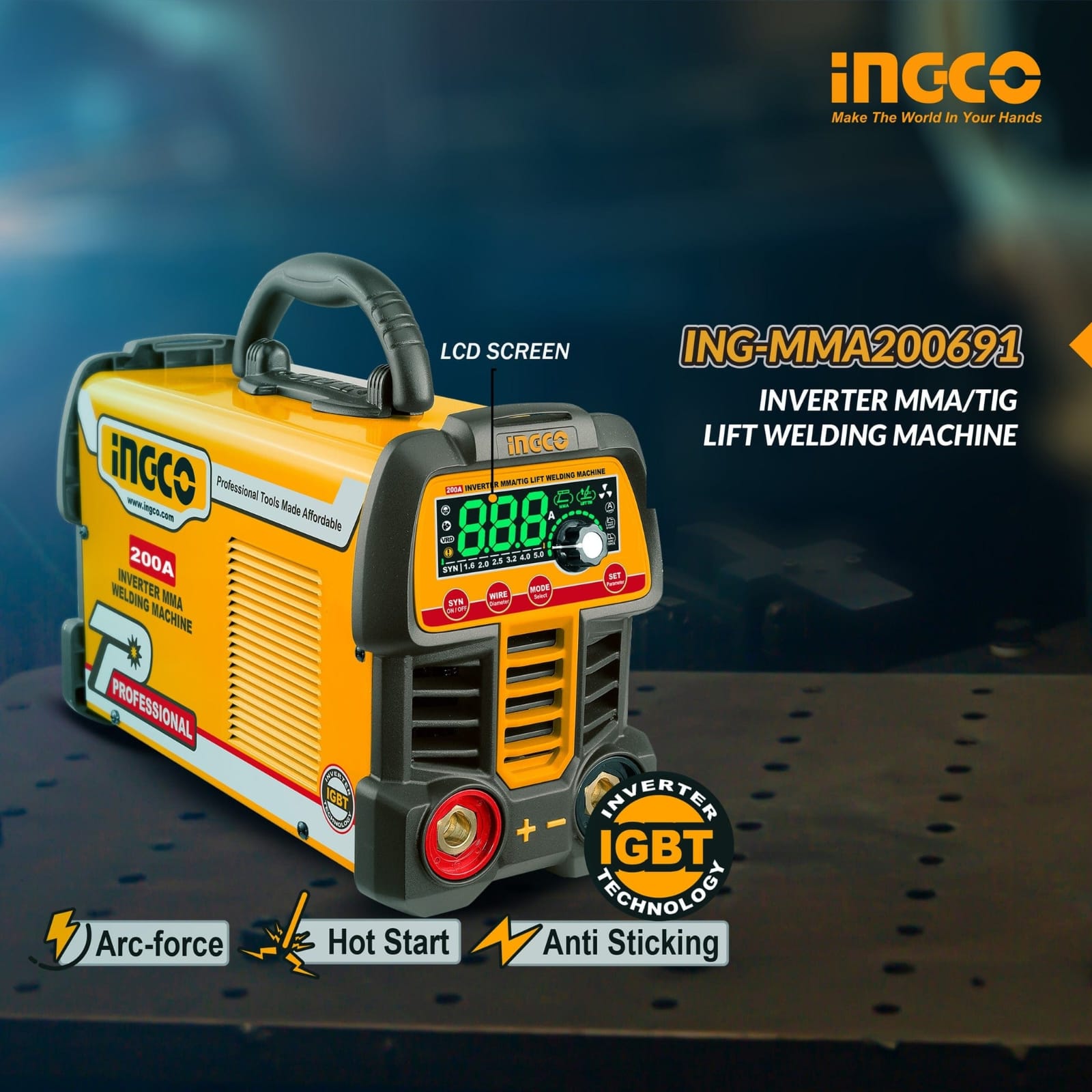 SOLDADOR INVERSOR 200 AMP INGCO - Image 2