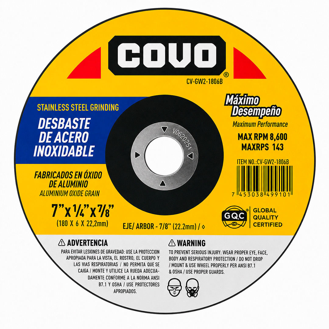 DISCO DE DESBASTE PARA METAL - 7" COVO