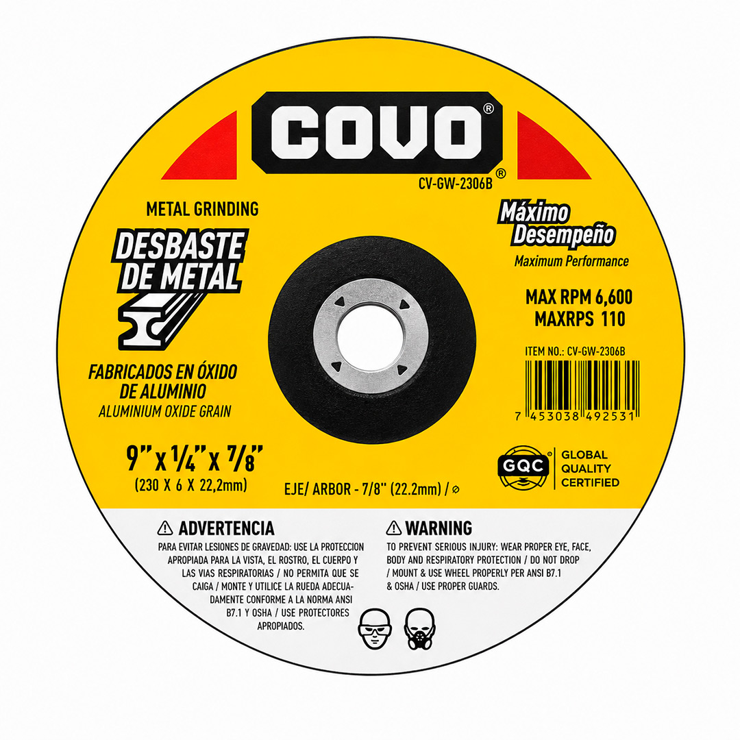 DISCO DE DESBASTE PARA METAL - 9" COVO