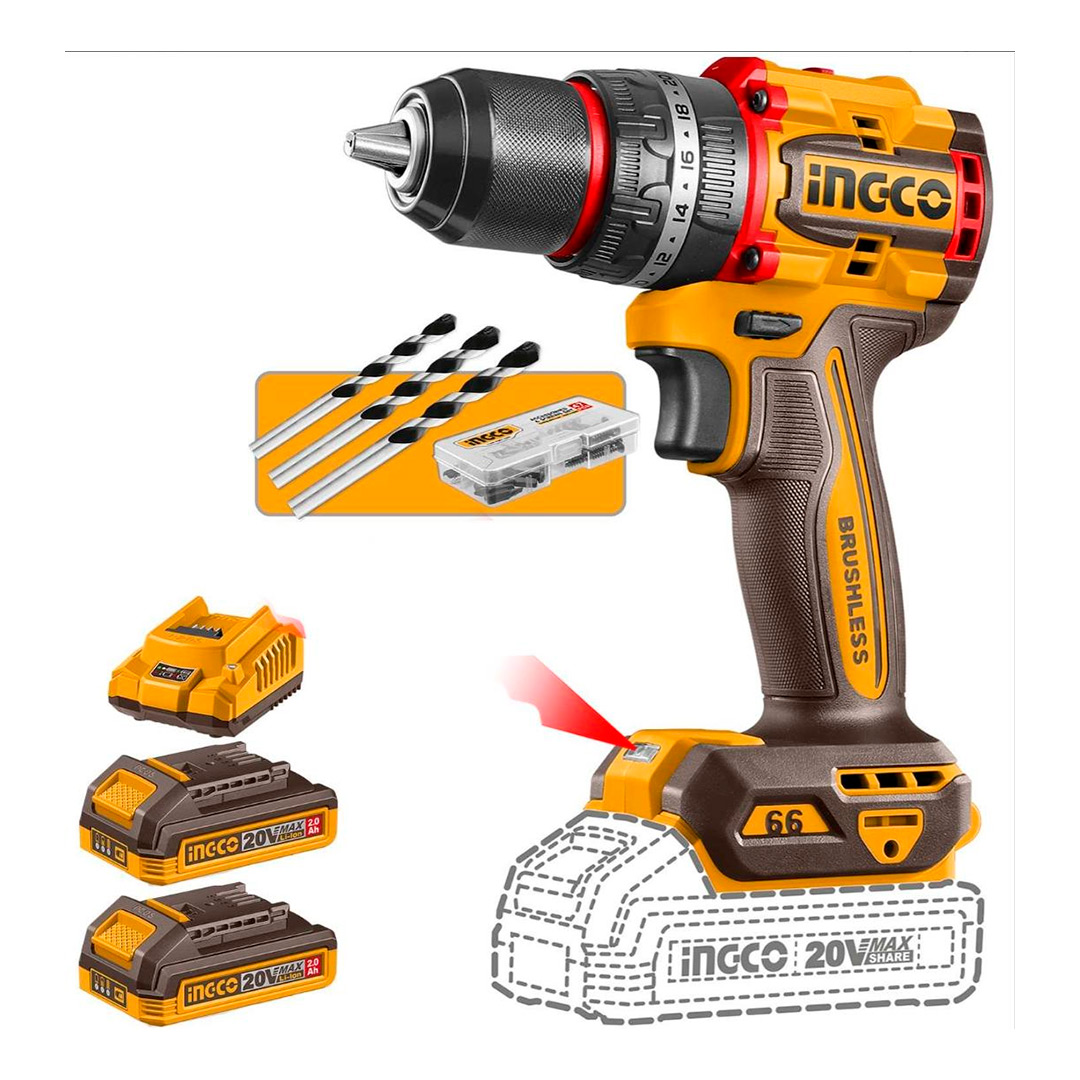 TALADRO PERCUTOR INALÁMBRICO + 2 EXTENSIONES ELÉCTRICAS TROEN 4 METROS